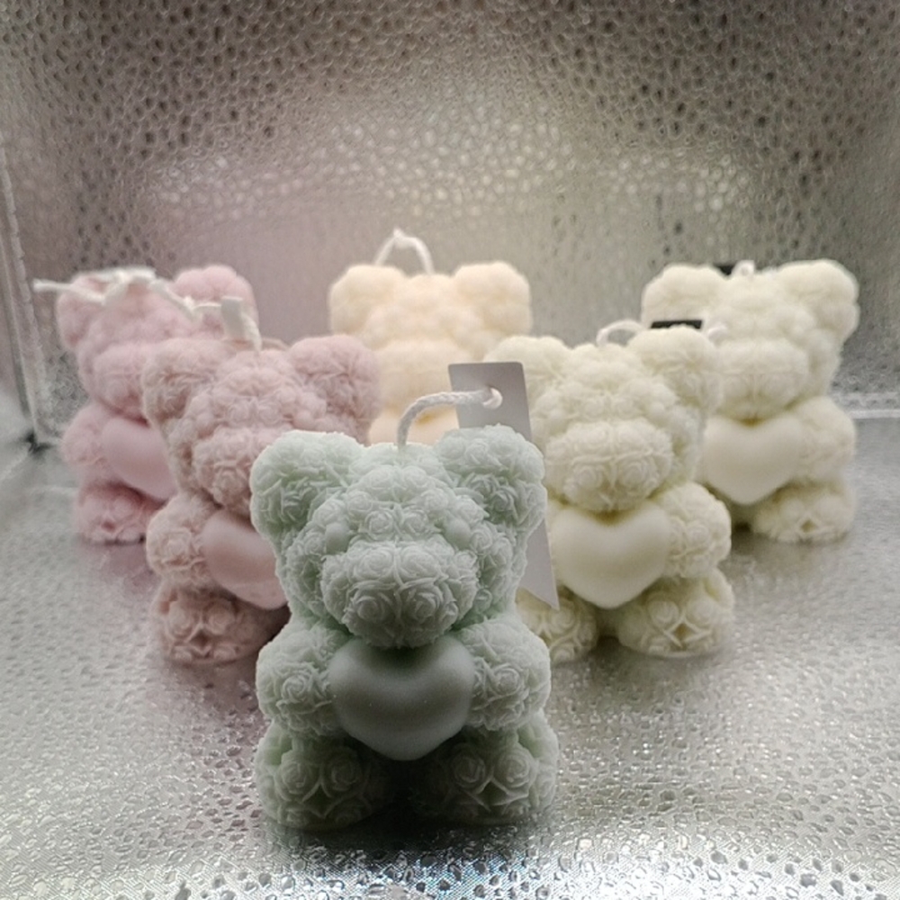 BaRich Candle For Life 💕 Floral Bear Shaped Candles